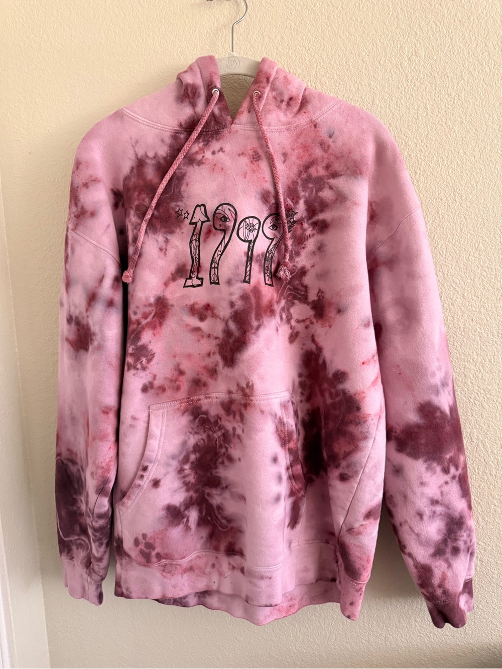 Prince Purple Tie-Dye Hooded Sweater with Graphic Print